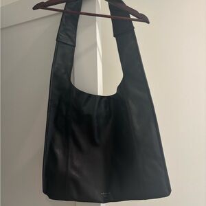 Aquatalia Black Leather Hobo Bag